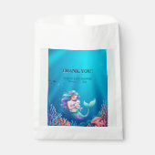 Blauwe zeemeermin onder het Zeeen Baby shower Bedankzakje (Voorkant)