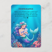 Blauwe zeemeermin onder het Zeeen Baby shower Informatiekaartje (Voorkant)