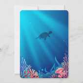Blauwe zeemeermin onder het Zeeen Baby shower Kaart (Achterkant)