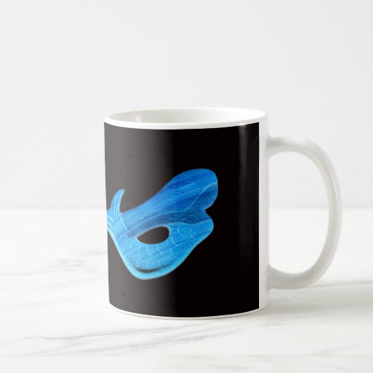 blauwe zeemeermin op zwarte achtergrond mok (Rechts)