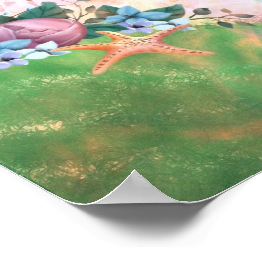 Blauwe Zeemeermin Poster (Hoek)