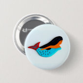 blauwe zeemeermin ronde button 5,7 cm (Voorkant /achterkant)