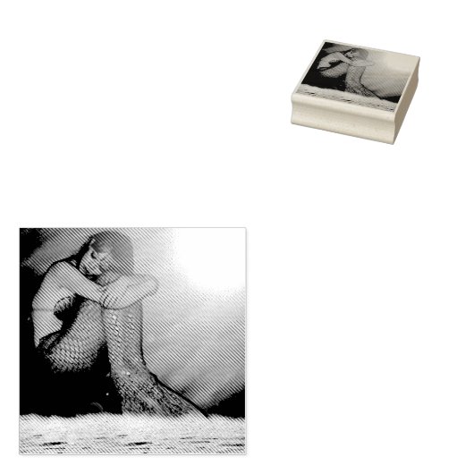 Blauwe Zeemeermin Rubberstempel (Gestempeld)