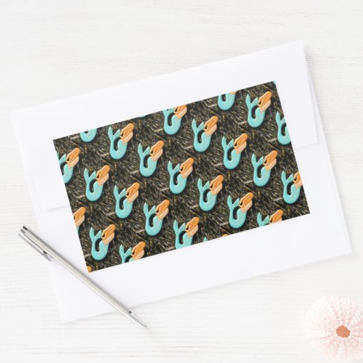 blauwe zeemeermin stickers (Envelop)