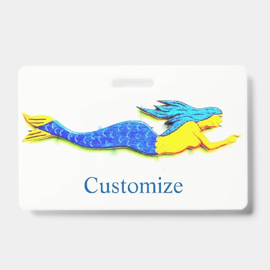 Blauwe zeemeermin Thunder_Cove Badge (Voorzijde)