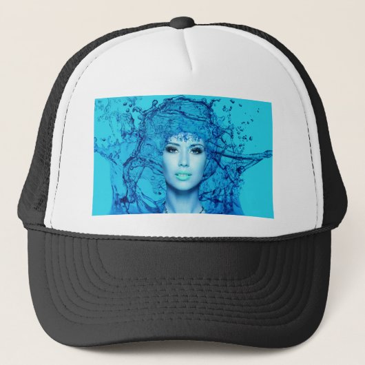 Blauwe Zeemeermin Trucker Pet (Voorkant)