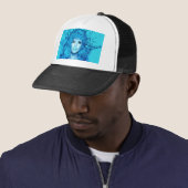 Blauwe Zeemeermin Trucker Pet (In situ)