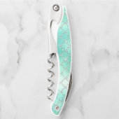 Blauwe zeemeermineschaal  iriserend kurkentrekker (Voorkant)