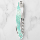 Blauwe zeemeermineschaal  iriserend kurkentrekker (Achterkant)