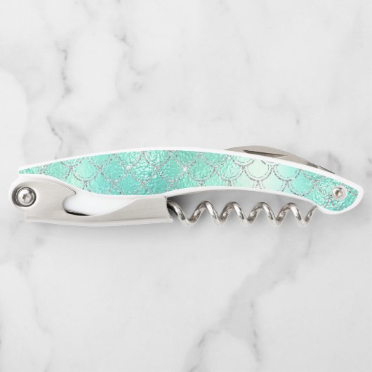 Blauwe zeemeermineschaal  iriserend kurkentrekker (Voorkant)