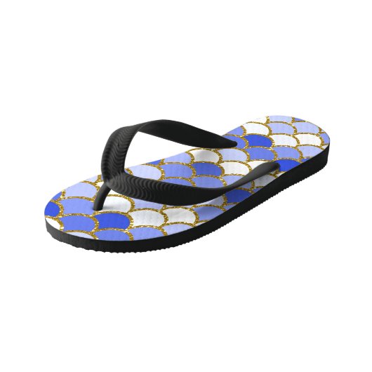 Blauwe Zeemeerminnen Kinder Teenslippers (Schuin)