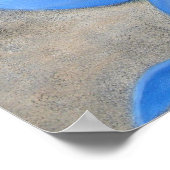 Blauwe Zeemeerminnende Kunst, Hart in de ZandPoste Poster (Hoek)