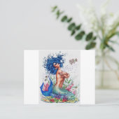 Blauwe zeemeervis briefkaart (Staand voorkant)