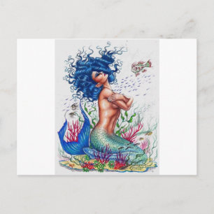 Blauwe zeemeervis briefkaart