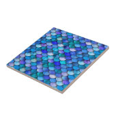 Blauwe zeemeervis en paarse zeemeervis tegeltje (Zijkant)