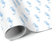 Blauwe Zeepaard Kustpatroon Inpakpapier (Rol Hoek)