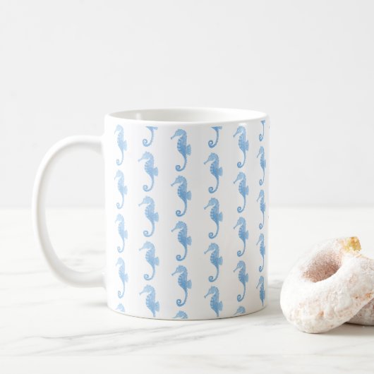 Blauwe Zeepaard Kustpatroon Mok (Met donut)