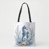 Blauwe Zeepaard Tote Bag (Voorkant)