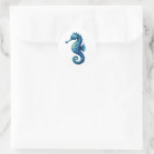 Blauwe Zeepaard Waterverf Ronde Sticker (Tas)