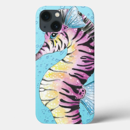 Blauwe Zeepaard Zebra Case-Mate iPhone Case (Achterkant)