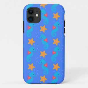 Blauwe zeepaardjes en goudstaarten Case-Mate iPhone case