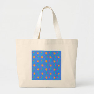 Blauwe zeepaardjes en goudstaarten grote tote bag