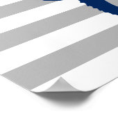 Blauwe zeepaardkorrel en witte strepen poster (Hoek)