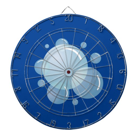Blauwe zeepbel print dartboard dartbord (Voorkant)