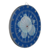 Blauwe zeepbel print dartboard dartbord (Voorkant Links)