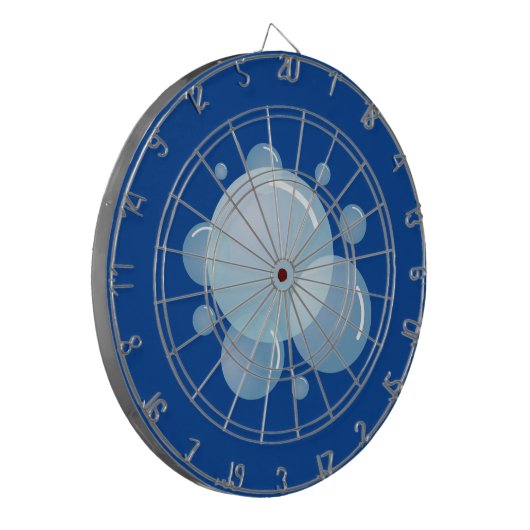 Blauwe zeepbel print dartboard dartbord (Voorkant Links)
