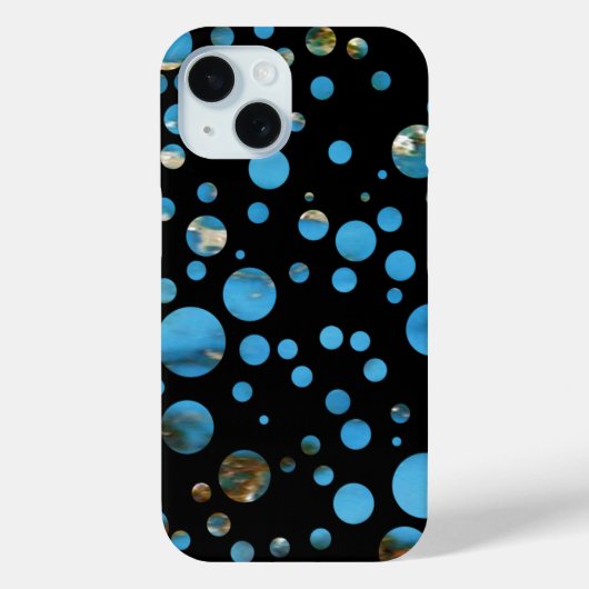 blauwe zeepbellen op zwart Case-Mate iPhone case (Achterkant)