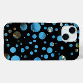 blauwe zeepbellen op zwart Case-Mate iPhone case (Achterkant (horizontaal))