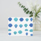 Blauwe Zeeschelp Briefkaart (Staand voorkant)