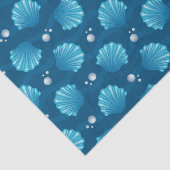 Blauwe Zeeschelp En Zee Parels Tissuepapier (Detail)