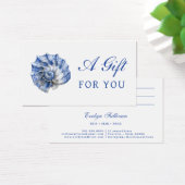 Blauwe zeeschelp logo cadeaubon visitekaartje (Bureau)