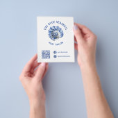 Blauwe zeeschelp logo flyer (Hand)