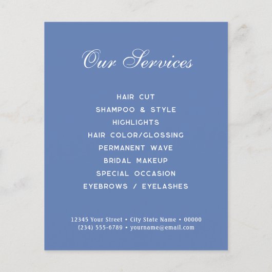 Blauwe zeeschelp logo flyer (Achterkant)