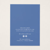 Blauwe zeeschelp logo ketting display kaart (Achterkant)