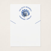 Blauwe zeeschelp logo ketting display kaart (Voorkant)