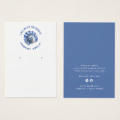 Blauwe zeeschelp logo oorbel display kaart (Voorkant /achterkant)