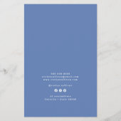 Blauwe zeeschelp logo prijslijst flyer (Achterkant)