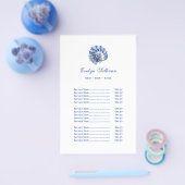 Blauwe zeeschelp logo prijslijst flyer (Enkel)