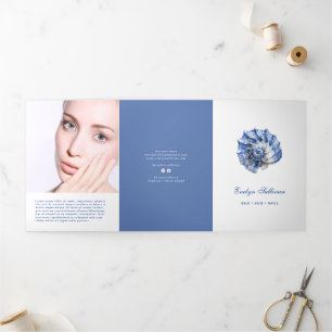 Blauwe Zeeschelp Logo Trifold Brochure Drieluik Kaart