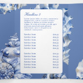 Blauwe Zeeschelp Logo Trifold Brochure Drieluik Kaart (Binnenkant midden)