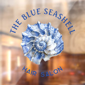 Blauwe zeeschelp logo zakelijk venster vastklampen raamsticker (Vel 2)