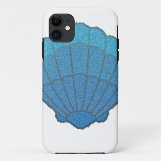 Blauwe Zeeschelp Mozaïek Case-Mate iPhone Case (Achterkant)
