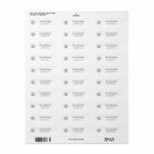 Blauwe Zeeschelp Oceaan Schilderkunst Adres Etiket (Full Sheet)