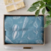 Blauwe zeeschelp oceaan tissuepapier (Geschenk)