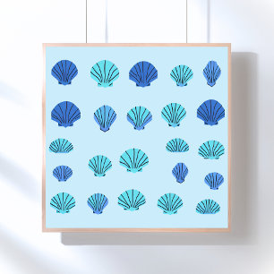 Blauwe Zeeschelp Poster