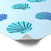 Blauwe Zeeschelp Poster (Hoek)